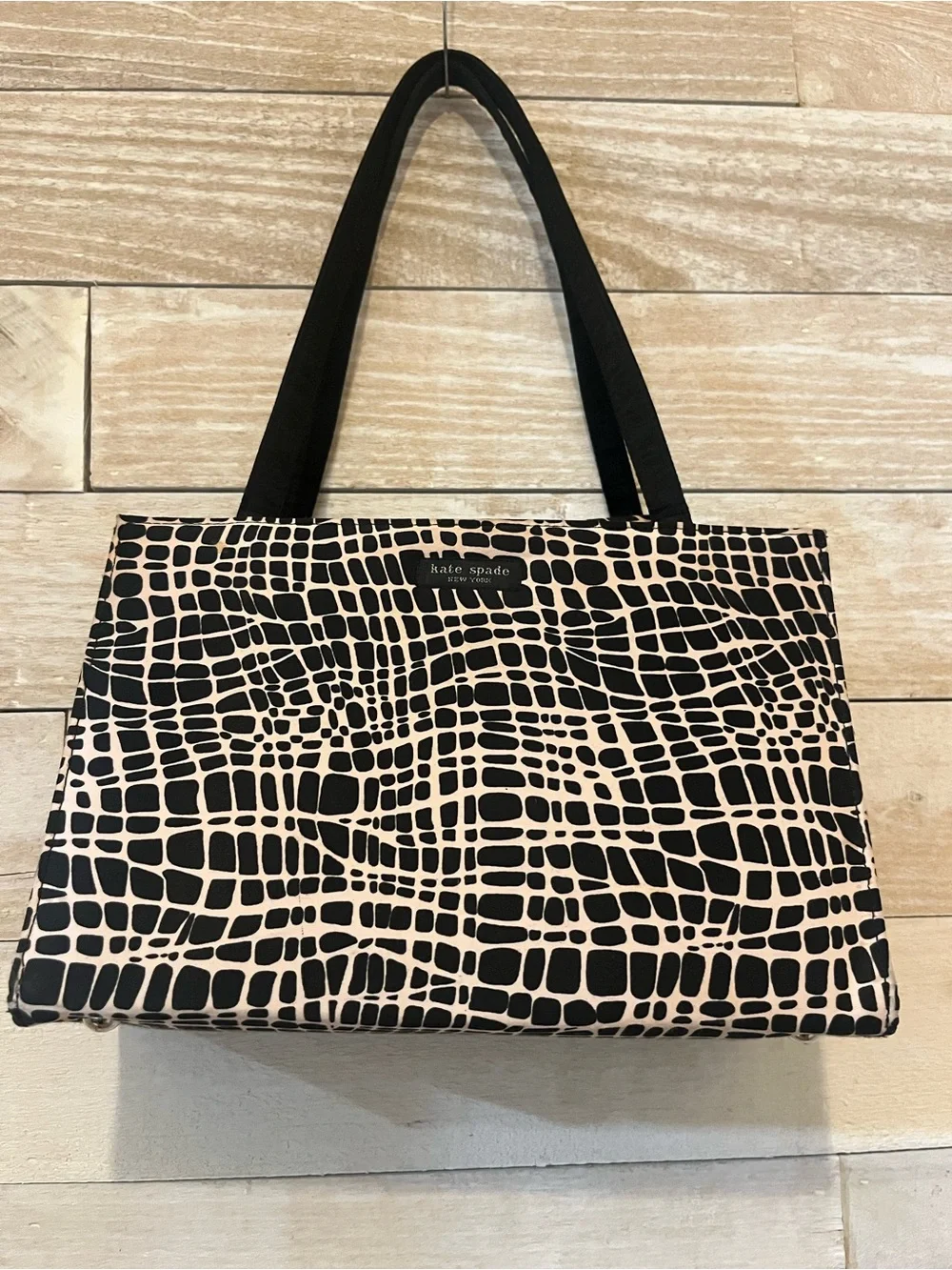 kate spade New York Black & Cream Patterned Tote Bag-Vintage Classic - Picture 8 of 14
